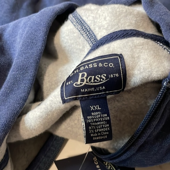 NWT Bass navy blue hooded sweatshirt size XXL - Picture 4 of 5